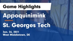 Appoquinimink  vs St. Georges Tech  Game Highlights - Jan. 26, 2021