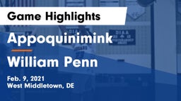 Appoquinimink  vs William Penn  Game Highlights - Feb. 9, 2021
