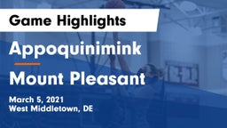 Appoquinimink  vs Mount Pleasant  Game Highlights - March 5, 2021