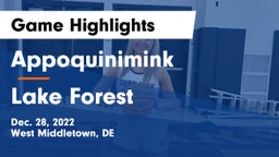 Appoquinimink  vs Lake Forest  Game Highlights - Dec. 28, 2022