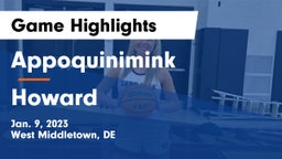 Appoquinimink  vs Howard  Game Highlights - Jan. 9, 2023