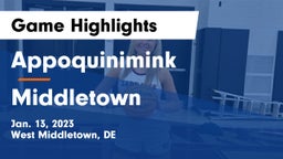 Appoquinimink  vs Middletown  Game Highlights - Jan. 13, 2023