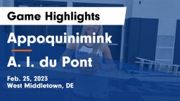 Appoquinimink  vs A. I. du Pont  Game Highlights - Feb. 25, 2023