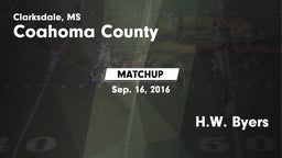 Matchup: Coahoma County High  vs. H.W. Byers 2016