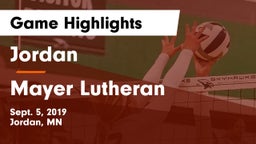 Jordan  vs Mayer Lutheran  Game Highlights - Sept. 5, 2019