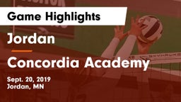 Jordan  vs Concordia Academy Game Highlights - Sept. 20, 2019