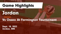 Jordan  vs Vs Osseo At Farmington Tournament Game Highlights - Sept. 18, 2022