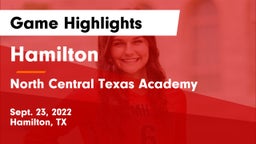 Hamilton  vs North Central Texas Academy Game Highlights - Sept. 23, 2022
