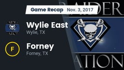 Recap: Wylie East  vs. Forney  2017