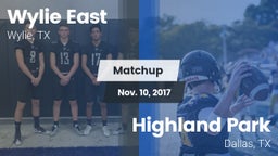 Matchup: Wylie East High vs. Highland Park  2017