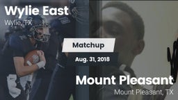 Matchup: Wylie East High vs. Mount Pleasant  2018