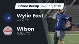 Recap: Wylie East  vs. Wilson  2019