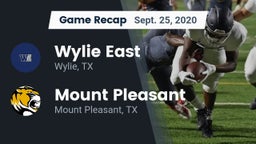 Recap: Wylie East  vs. Mount Pleasant  2020