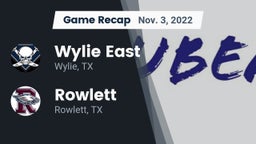 Recap: Wylie East  vs. Rowlett  2022
