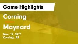 Corning  vs Maynard  Game Highlights - Nov. 13, 2017