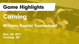 Corning  vs Willams Baptist Tournament Game Highlights - Nov. 30, 2017