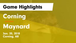 Corning  vs Maynard  Game Highlights - Jan. 20, 2018