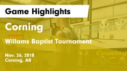 Corning  vs Willams Baptist Tournament Game Highlights - Nov. 26, 2018