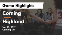 Corning  vs Highland Game Highlights - Jan 23, 2017