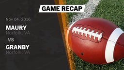 Recap: Maury  vs. Granby  2016