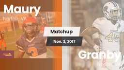 Matchup: Maury  vs. Granby  2017