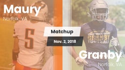 Matchup: Maury  vs. Granby  2018