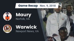 Recap: Maury  vs. Warwick  2018