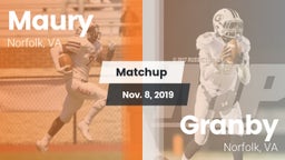 Matchup: Maury  vs. Granby  2019