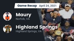 Recap: Maury  vs. Highland Springs  2021