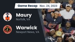 Recap: Maury  vs. Warwick  2023
