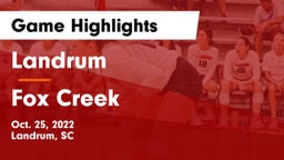 Landrum  vs Fox Creek  Game Highlights - Oct. 25, 2022