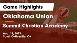 Oklahoma Union  vs Summit Christian Academy Game Highlights - Aug. 22, 2023