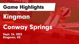 Kingman  vs Conway Springs  Game Highlights - Sept. 26, 2023