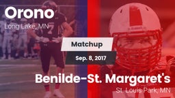 Matchup: Orono  vs. Benilde-St. Margaret's  2017