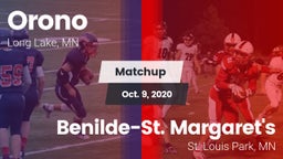 Matchup: Orono  vs. Benilde-St. Margaret's  2020