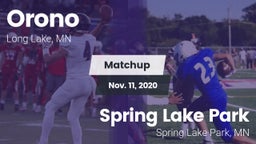 Matchup: Orono  vs. Spring Lake Park  2020