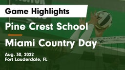 Pine Crest School vs Miami Country Day  Game Highlights - Aug. 30, 2022