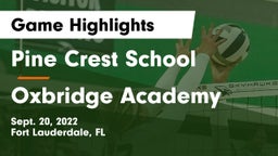 Pine Crest School vs Oxbridge Academy Game Highlights - Sept. 20, 2022