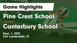 Pine Crest School vs Canterbury School Game Highlights - Sept. 1, 2023