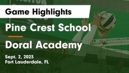 Pine Crest School vs Doral Academy  Game Highlights - Sept. 2, 2023