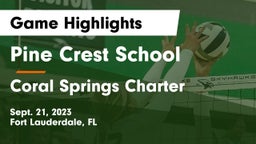 Pine Crest School vs Coral Springs Charter Game Highlights - Sept. 21, 2023