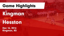 Kingman  vs Hesston  Game Highlights - Dec 16, 2016