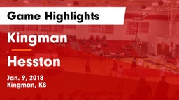 Kingman  vs Hesston  Game Highlights - Jan. 9, 2018