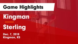 Kingman  vs Sterling  Game Highlights - Dec. 7, 2018