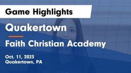 Quakertown  vs Faith Christian Academy Game Highlights - Oct. 11, 2023