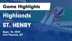 Highlands  vs ST. HENRY Game Highlights - Sept. 10, 2019