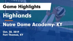 Highlands  vs Notre Dame Academy- KY Game Highlights - Oct. 30, 2019