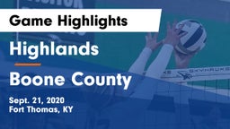 Highlands  vs Boone County  Game Highlights - Sept. 21, 2020