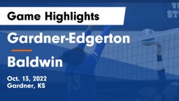 Gardner-Edgerton  vs Baldwin  Game Highlights - Oct. 13, 2022