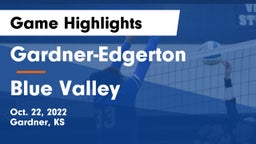 Gardner-Edgerton  vs Blue Valley  Game Highlights - Oct. 22, 2022